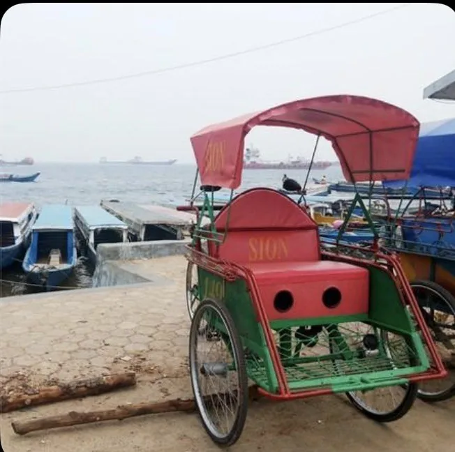 Traditional becak on Pulau Doom