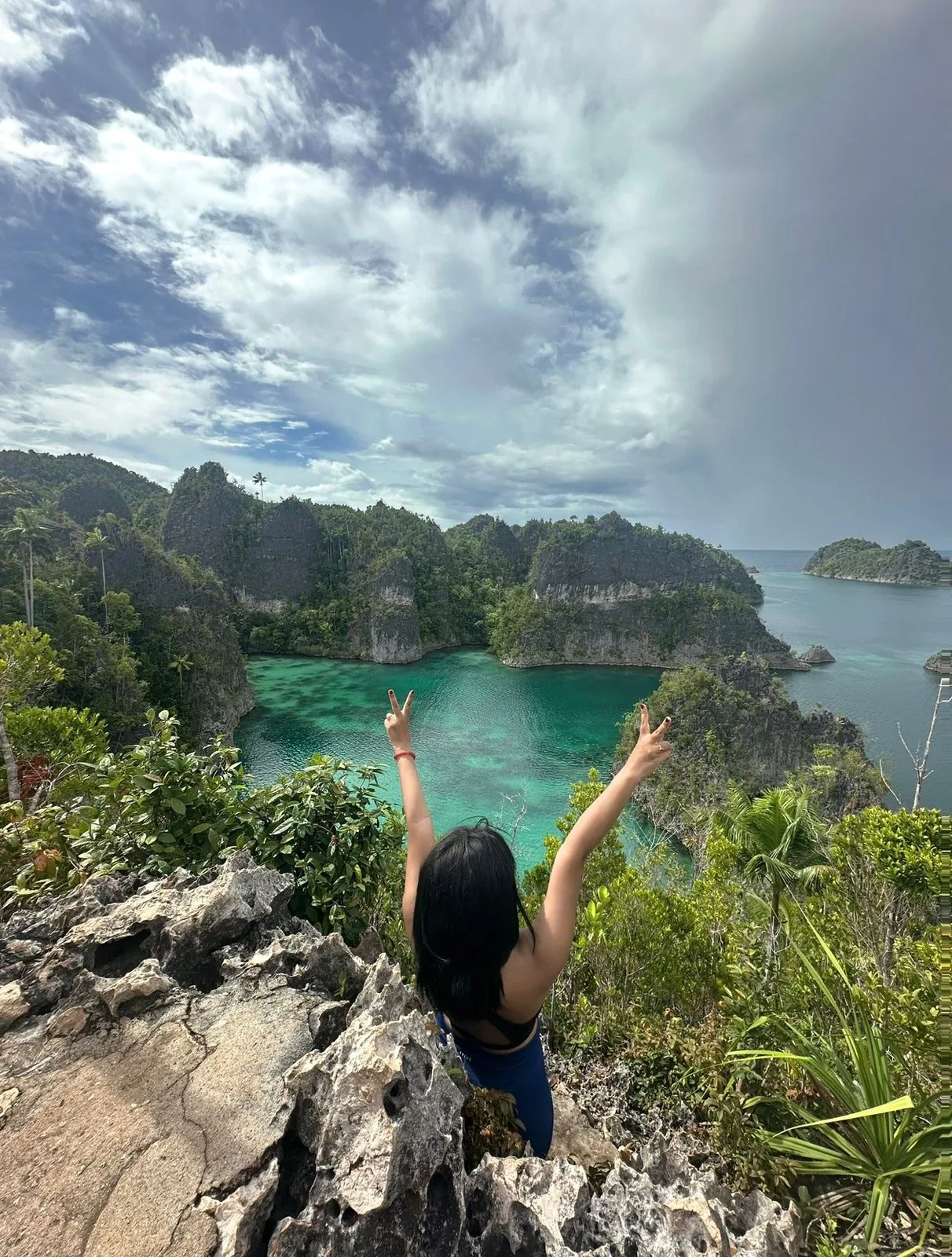 Traveler enjoying Raja Ampat viewpoint